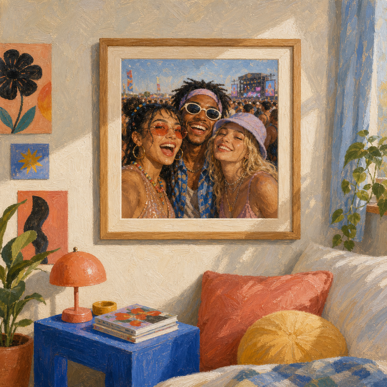 Square frame with a festival memory